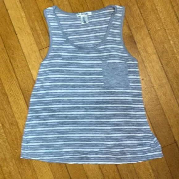 3/$15 Gray and white striped tank top - Picture 6 of 6